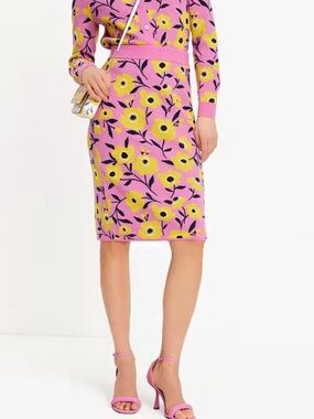 New KATE SPADE Sunshine Floral Embellished Pencil Skirt Size Small